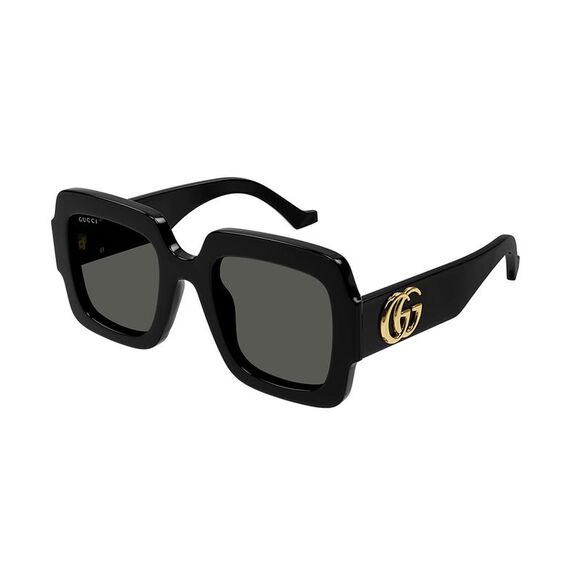 Gucci GG 1547S 001 Black Plastic Square Sunglasses Grey Lens - Picture 1 of 3